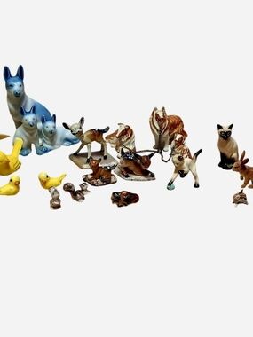 Antique Ceramic Animal Figurine Collection